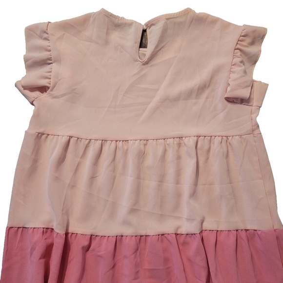 Pink Tiered Dress - Large - Picture 8 of 9